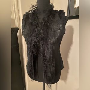 Black fur vest